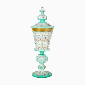 Large Napoleon III Goblet in Opaline Overlay, 19th Century