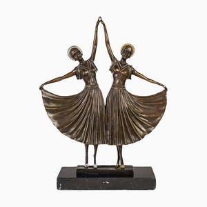 Skulptur Tänzerinnen im Art Deco Stil, 20. Jh.