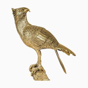 Grande Sculpture d'un Aigle en Métal Plaqué Argent, 20ème Siècle