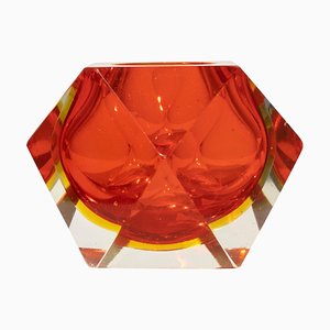 Small Red Hand-Crafted Murano Vase attributed to Flavio Poli, Italy, 1970s