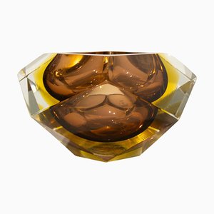 Small Brown Hand-Crafted Murano Vase attributed to Flavio Poli, Italy, 1970s