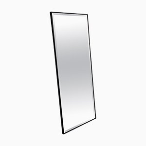 Italian Modern Rectangular Mirror with Black Wooden Frame, 1990s