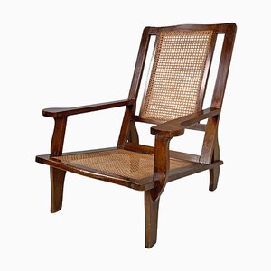 Antique Italian Wood and Vienna Straw Armchair, Early 1900s