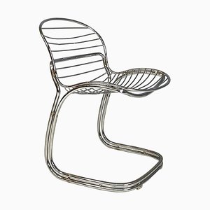 Italian Modern Sabrina Chair in Chromed Steel attributed to Gastone Rinaldi for Rima, 1970s