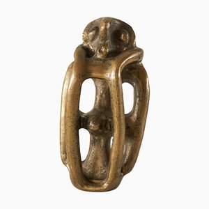 Maniglia scultorea per porta o ornamento in bronzo, anni '30