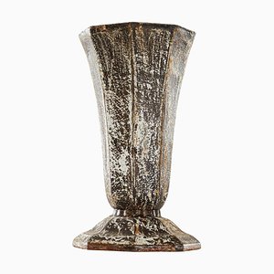 Art Deco Vase aus patiniertem und verrostetem Metall, 1930er