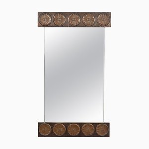 Mid-Century Wall Mirror in Copper attributed to Santambrogio & De Berti, Italy, 1960s