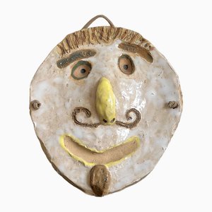 French Ceramic Face Wall Hanging