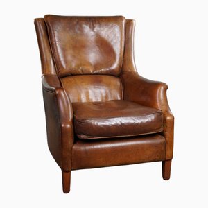 Vintage Sheepskin High Back Armchair