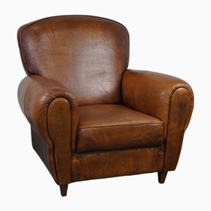 Art Deco Sheep Leather Armchair