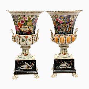 Seashell Urn Vases in Sevres Porcelain, Set of 2