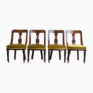 Viktorianische Esszimmerstühle aus Nussholz