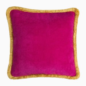 Happy Cushion in Fuchsia and Yellow from Lo Decor