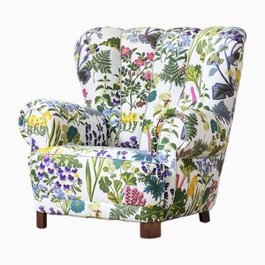 Sillón de orejas con estampado de Gocken Jobs, años 30