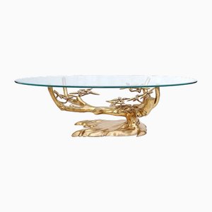 Brass Bonsai Coffee Table attributed to Willy Daro, 1970s