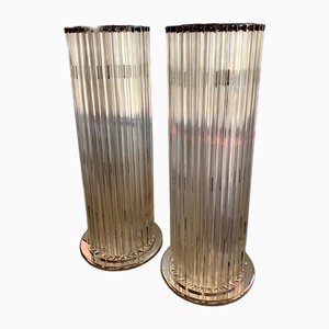 Murano Glass Light Columns, 1980s, Set of 2