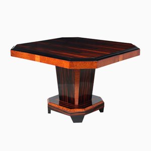 French Art Deco Dining Table in Macassar Ebony and Amboyna, 1925