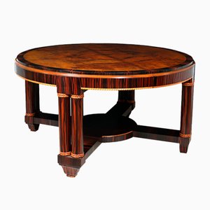 Large Art Deco Dining Table in Walnut and Macassar, 1925