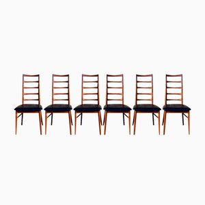 Teak Lis Stühle von Niels Koefoed für Koefoeds Hornslet, 1960er, 6er Set