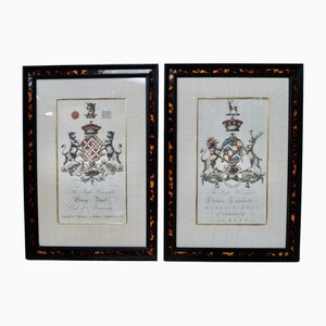 Coats of Arms, 1900, Artworks on Paper, Framed, Set of 2