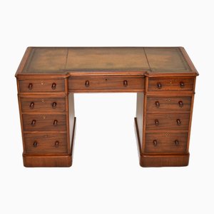 Bureau Victorien Antique en Cuir, 1860s