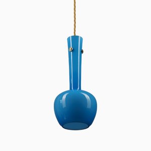 Pendant Lamp with Blue Glass Shade, Vienna, 1960s