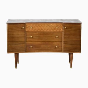 Credenza Mid-Century in noce e teak di Uniflex, anni '60