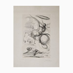 Salvador Dali, Don Quijote, Original Radierung, 1960er, Gerahmt