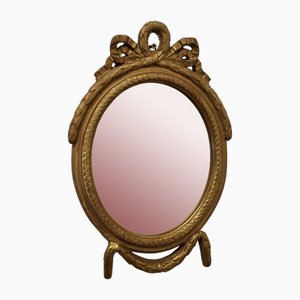 Dekorativer Vergoldeter Ovaler Spiegel, 1890er