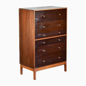 Commode ou Tallboy Mid-Century Style Scandinave en Teck et Laiton par John & Sylvia Reid pour Stag