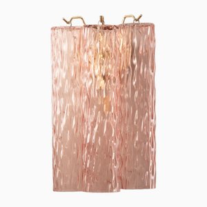 Lámpara de pared italiana de cristal de Murano rosa, años 90