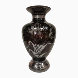 Italienische Vintage Vase mit Blumenmotiven, 1950er