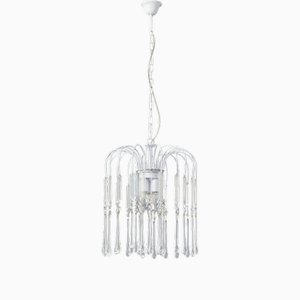 Lustre Rain Vintage avec Pampilles en Cristal de Verre de Murano