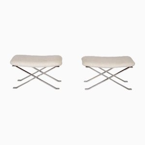 Cushioned Stools in Steel, Set of 2