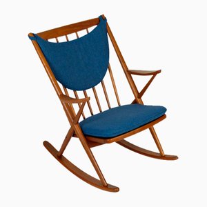 Rocking Chair en Teck par Frank Reenskaug pour Bramin, Danemark, 1960s