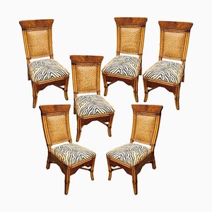 Vintage Spanish Bamboo Chairs, Set of 6