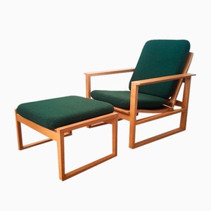2254 Chair with Stool 2248 by Børge Mogensen for Fredericia