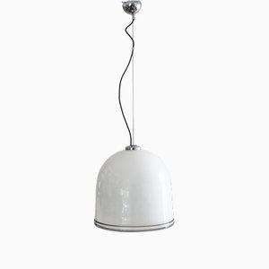 Riesige Space Age Leucos Murano Glas Deckenlampe aus Swirl Glas von Leucos, Italien, 1970er