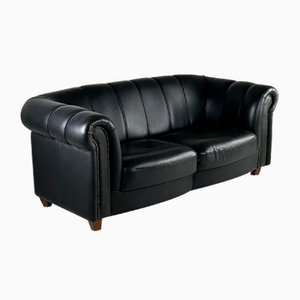 Black Leather Sofa from Joris