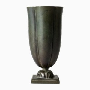 Moderne skandinavische Vase aus Bronze von GAB, 1930er