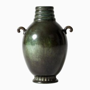 Moderne skandinavische Vase aus Bronze von GAB, 1930er