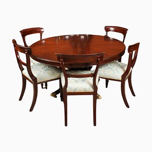 Antique William IV Loo Dining Table and Chairs 19th Century, Set of 7