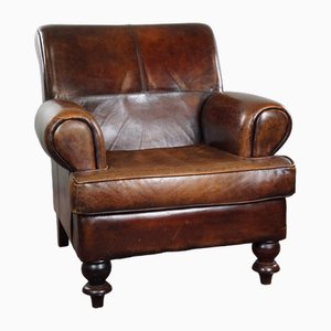 Vintage Sheepskin Leather Armchair