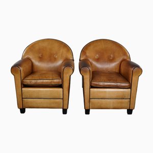 Sheep Leather Club Chairs by Bart van Bekhoven, Set of 2