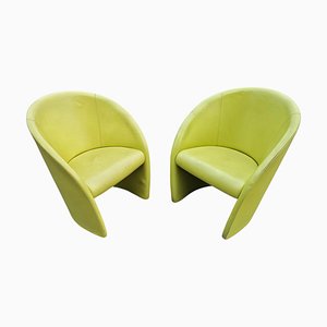 Intervista Club Chair in Chartreuse Leather from Poltrona Frau, Italy, 1989