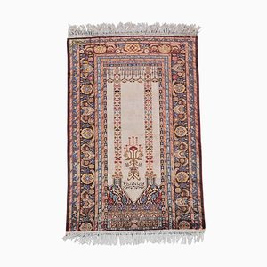 Antique Western Anatolian Silk Prayer Rug, Turkey, 1930s