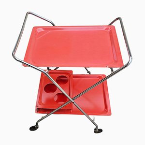 Space Age Orange Serving Trolley or Bar Cart, West Germany, 1970s