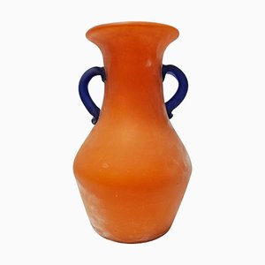 Orangefarbene Scavo Vase aus Muranoglas von Carlo Moretti, Italien, 1970er