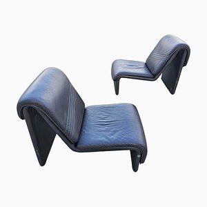 Sillón posmoderno de cuero en estilo de Etienne Fermigier, Suiza, 1978