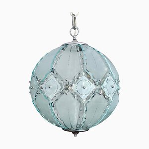 Lámpara colgante de cristal de Murano atribuida a Fontana Arte y Zero Quattro, Italia, años 70